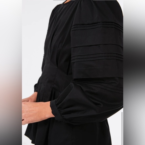 HUNTER BELL Black Pleated Puff Sleeve Blouse - Picture 8 of 15